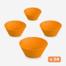 Kit com 24 Forminhas de Silicone Premium Cupcake BPA Free, Antiaderente, Forno e Airfryer