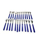 Kit com 24 Garfos de Mesa Premium Azul San Marino em Aço Inox