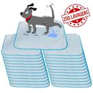 Kit com 24 Tapetinhos Alta Absorção para Pets 70x50 Branco com borda Azul 200 Lavagens