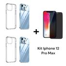 Kit Com 2UN Capinha Anti Impactos + 1UN Película Privacidade 3D De Vidro P/ Iphone 12 PRO MAX