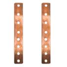 Kit Com 2x Barramento Elétrico De Cobre 6 Vias 170x25x3mm