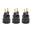 Kit Com 3 Adaptadores Soquete Bocal Tomada Plug E27 Preto