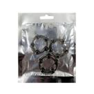 Kit com 3 Anéis de Pressão em Silicone com Esfera Preto