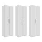 Kit com 3 Armários Multiuso Organizador 02 Portas Rimo Branco