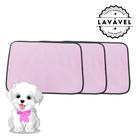 Kit com 3 Banheiro para Cães Tecido Ecológico 70x50 Rosa - 200 Lavagens - Inteligente