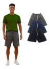 Kit Com 3 Bermuda Tactel Reforçada Masculina Com Elástico