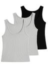 Kit com 3 Blusas Feminina Regata Hering N1te Colorido