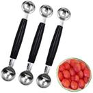 Kit com 3 boleadores de melão Anglepingping em aço inoxidável 18 cm Kit com 3 boleadores de melão Anglepingping em aço inoxidável 18 cm