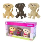 Kit com 3 Bonecos Mini Cachorro Pet Dj Taffy e Honey Barbie Pupee Brinquedo Criança Resistente