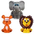 Kit Com 3 Brinquedos De Vinil Para Bebê A Partir De 3 Meses - Elefante - Tigre - Leão
