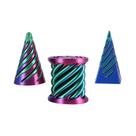 Kit Com 3 Brinquedos Fidget Em Espiral Cônico, Pirâmide De Parafuso Helicoidal Impressa Em 3D Para