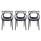 Kit com 3 Cadeiras Allegra Resistente Design Moderno e Conforto para Sala, Escritório e Área Externa