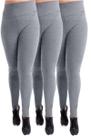 Kit com 3 Calças Legging Plus Size Suplex Basicas Cinza G1/G2/G3
