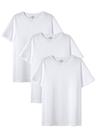 Kit com 3 Camisetas Básica Infantil Unissex Manga Curta Slim - Branco 008