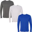 Kit com 3 Camisetas Básicas Masculinas Manga Longa Style Swag