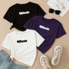 Kit com 3 Camisetas Estampa California Letreiro Confroto Verão Nova Moda Gringa Menina Conforto Kit com 3 Camisetas Estampa California Letreiro Confroto Verão Nova Moda Gringa Menina Conforto
