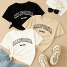 Kit com 3 Camisetas Estampadas California West Coast The Girl Passeio Tshirt Look Ootd Linda Gringa