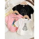 Kit com 3 Camisetas Estampadas Nossa Senhora Católicas Graças Missa Igreja Menina Abençoada Fofa