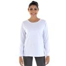 Kit Com 3 Camisetas Femininas Manga Longa 100% algodão - Branca e Preta Cor:BrancoTamanho:GG