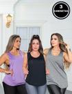 Kit com 3 Camisetas Fitness Feminina em Dry Fit Furadinha Seca Rápido