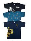 Kit Com 3 Camisetas Infantil Manga Curta Estampas e Cores Variadas Kit Com 3 Camisetas Infantil Manga Curta Estampas e Cores Variadas