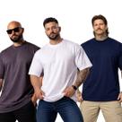 Kit com 3 Camisetas Oversized Masculina Lisa Pronta Entrega Kit com 3 Camisetas Oversized Masculina Lisa Pronta Entrega