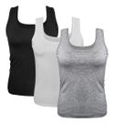 Kit Com 3 Camisetas Regatas Feminina Viscolycra