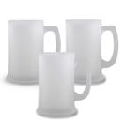 Kit Com 3 Canecas Para Chopp Cerveja Com Textura Jateada Fosca 300ML Para Bar Restaurante Material Resistente
