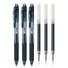Kit com 3 canetas Pentel Energel 0.5 com 3 refis Preto