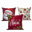 Kit com 3 Capas de Almofada com Estampa de Natal - Hiper Textil