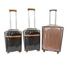 Kit com 3 Capas Protetoras de Mala em PVC Transparente com tiras autocolantes Tamanhos P e M Kit com 3 Capas Protetoras de Mala em PVC Transparente com tiras autocolantes Tamanhos P e M