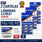 Kit com 3 Cartelas de Lâminas Lord Super Total de 150 Lâminas Kit com 3 Cartelas de Lâminas Lord Super Total de 150 Lâminas
