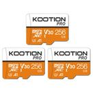 Kit com 3 Cartões Micro SD KOOTION 256GB (V30, A1, U3) + Adaptador