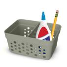 Kit Com 3 Cestos Mini Multiuso Com 1 Divisória-Verde/Rose/Preto/Marrom/Cinza/Azul/Branco