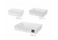 Kit com 3 Cestos Organizadores Branco