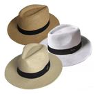Kit Com 3 Chapéus Moda Panamá Estilosa Praia Verão Vintage Kit Com 3 Chapéus Moda Panamá Estilosa Praia Verão Vintage