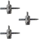 Kit Com 3 Chave Ventil Saca Válvula Extrator Pneu Ômega 4X1