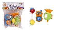 Kit com 3 Chocalhos Diferentes Coloridos e Divertidos Brinca Bebê