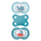 Kit com 3 Chupetas Original Bico de Silicone 0m+ Azul - MAM