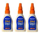 Kit Com 3 Cola Mercur Liquida Branca 40g Lavável Não Toxíca