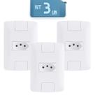 Kit com 3 Conjuntos 4x2 com 1 Tomada 2P+T 10 A 250 V Tramontina Aria Branco
