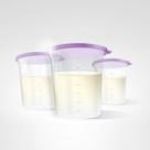 Kit com 3 Copos Dosadores Pote para Leite Materno 60ml com Tampa Alleite