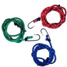 Kit com 3 Cordas Elástica Extensor De 92 A 122cm Corda para Bagageiro Carga Moto Bike Bicicleta Caçamba