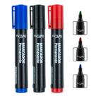 Kit Com 3 Cores Marcador Permanente Pincel Atômico Escrita Forte