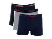 Kit Com 3 Cuecas Boxer Algodão Elastano Mash 110.16 Kit Com 3 Cuecas Boxer Algodão Elastano Mash 110.16