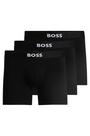 Kit com 3 Cuecas Boxer BOSS Logo Preto Carbono XXL