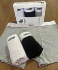 Kit com 3 Cuecas Boxer Masculino Adulto Algodão com Elastano HeroBeach Elástico Branco