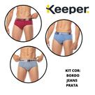 Kit com 3 cuecas slip 100% algodão Keeper 17030