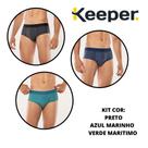 Kit com 3 cuecas slip microfibra risca de giz Keeper Ref.: 45530