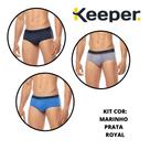 Kit com 3 cuecas slip microfibra soft lisa Keeper Ref.: 36530
